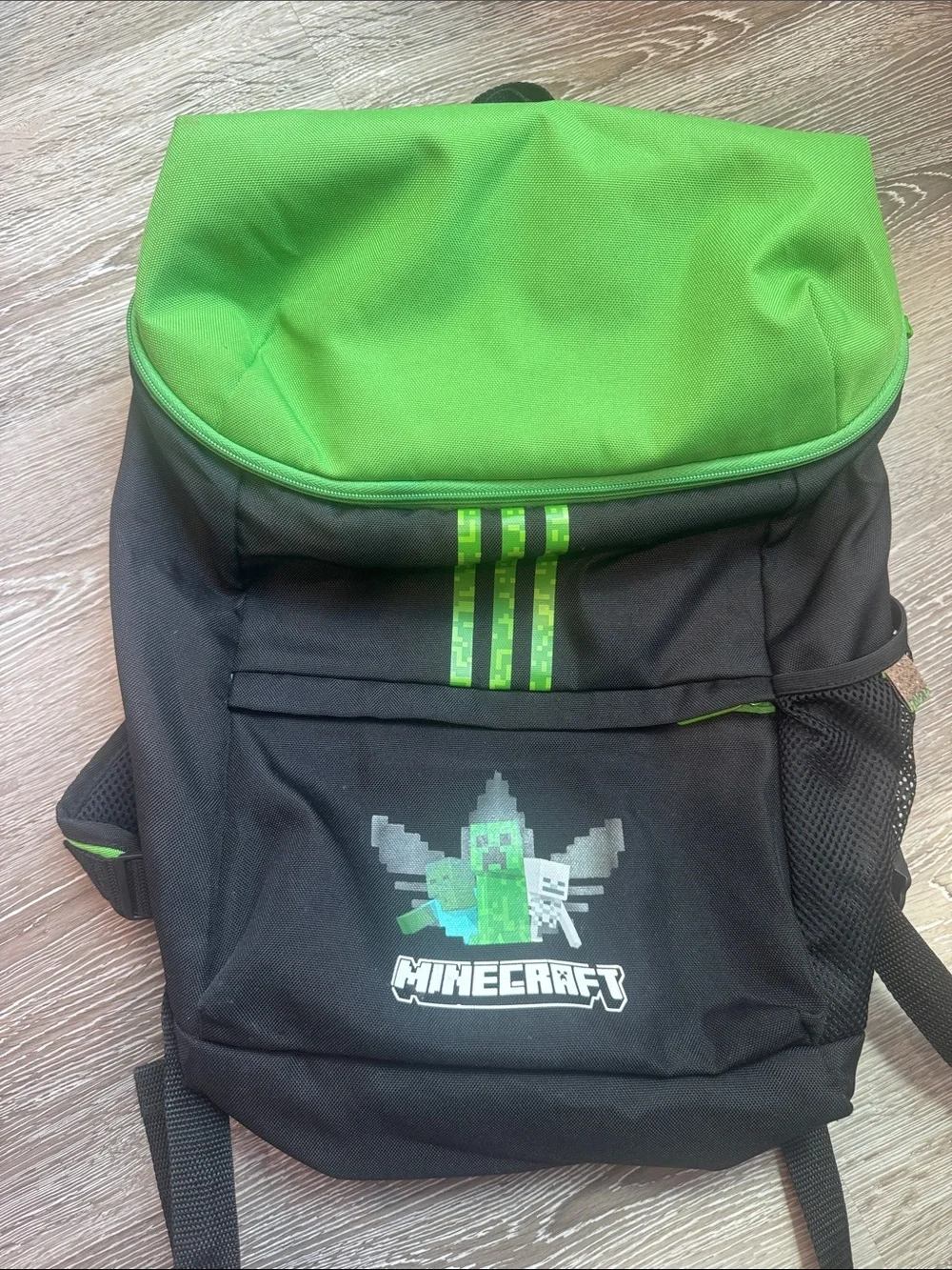 Adidas x Minecraft Kids' Black & Green Backpack